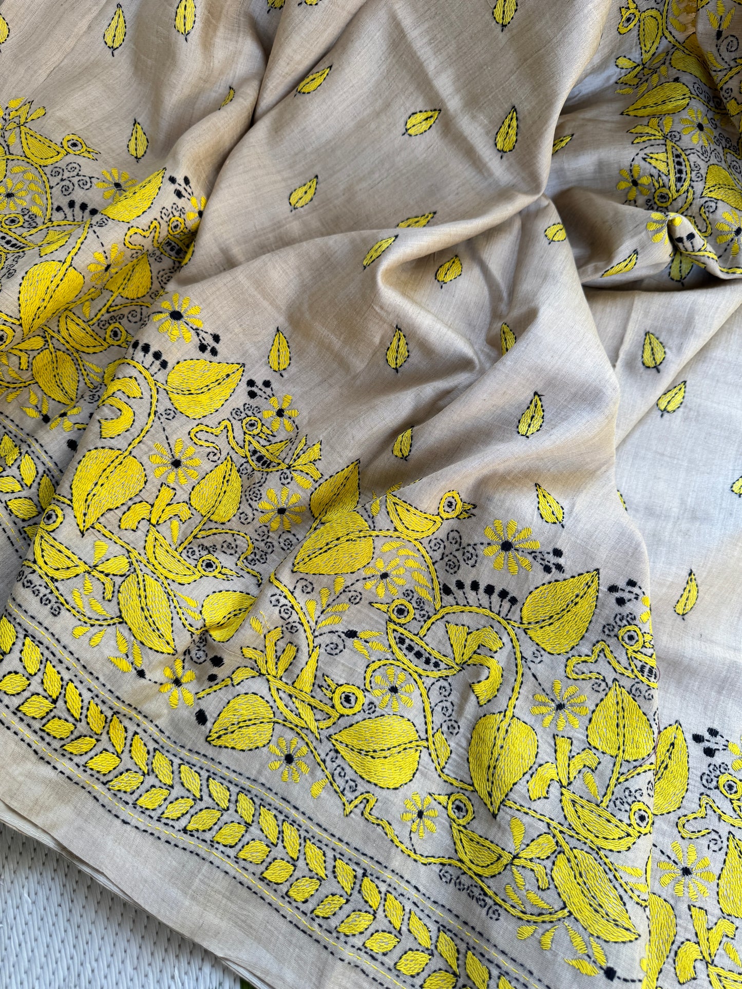 Handcrafted Kantha on Tussar