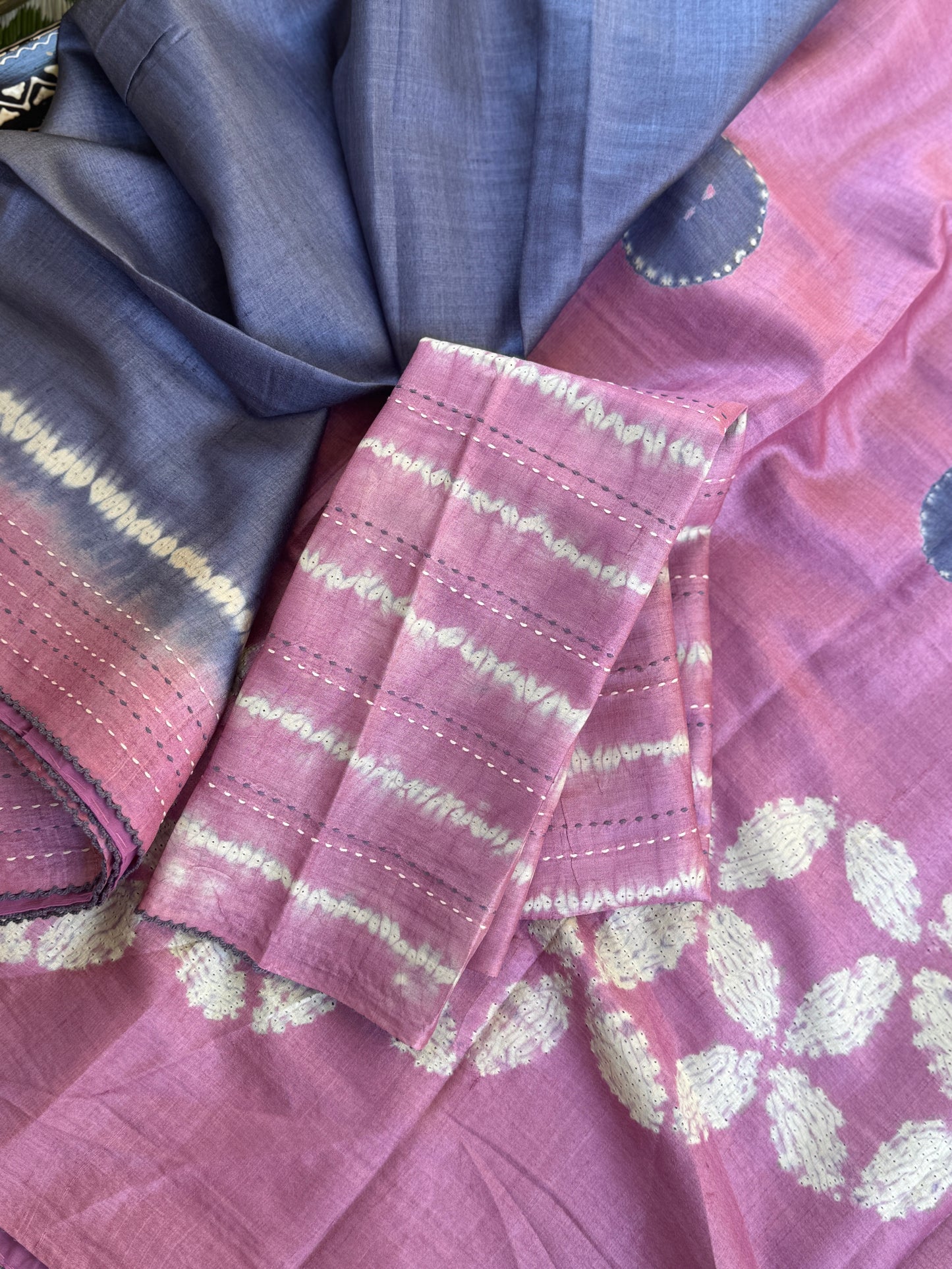 Nui Shibori x Kantha on Tussar