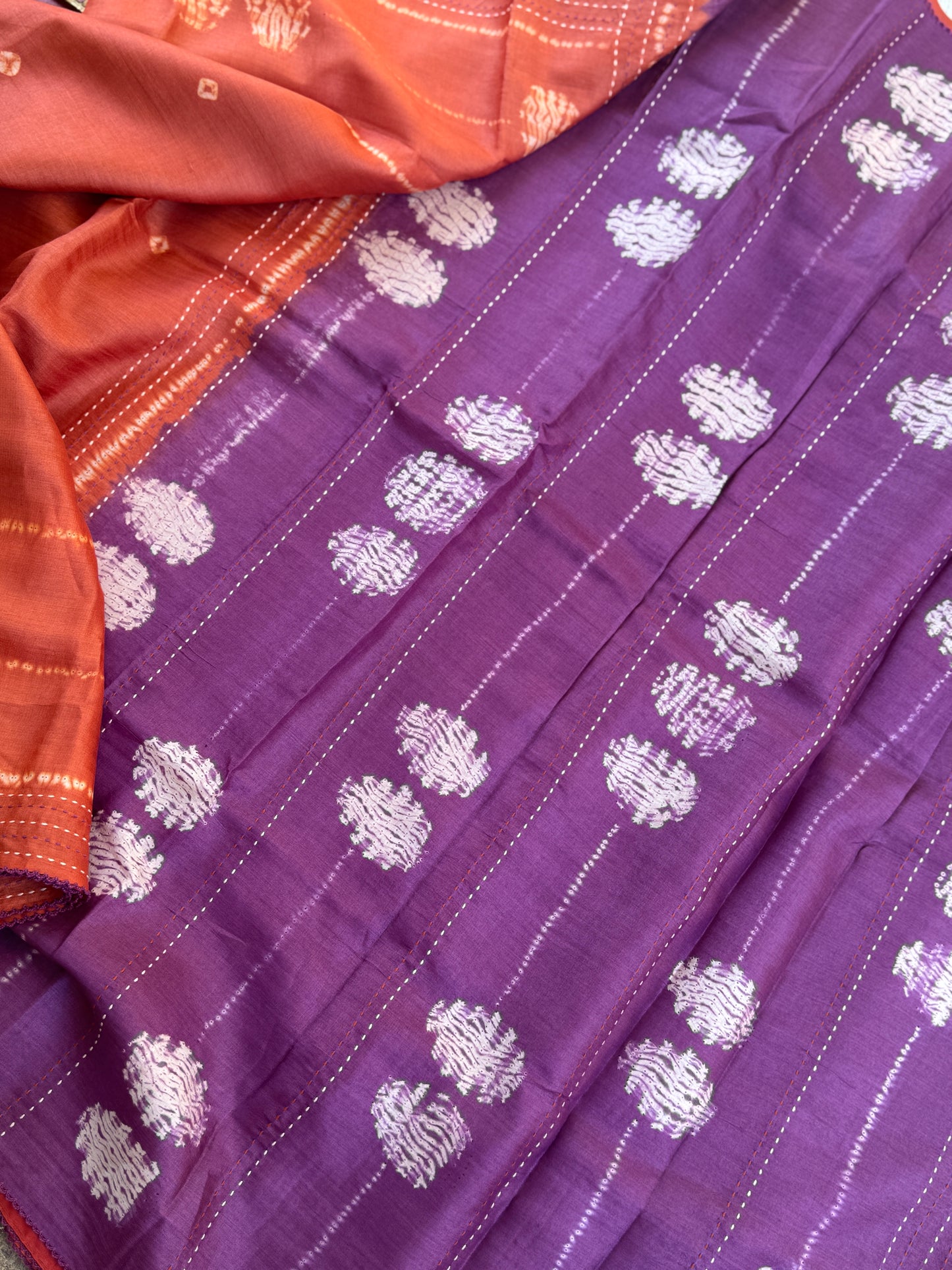 Nui Shibori x Kantha on Tussar