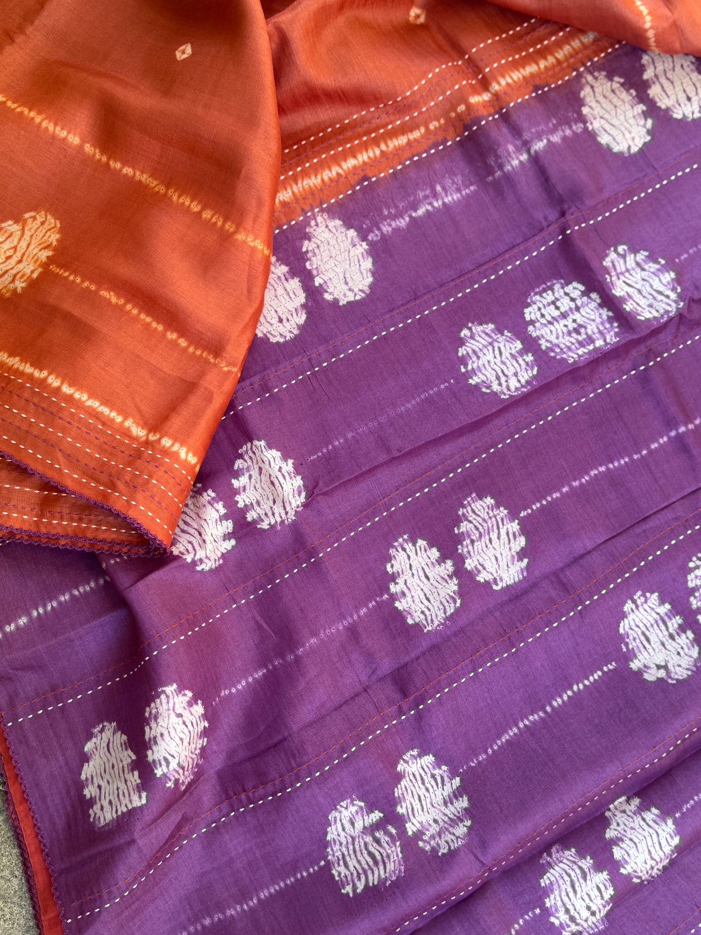 Nui Shibori x Kantha on Tussar