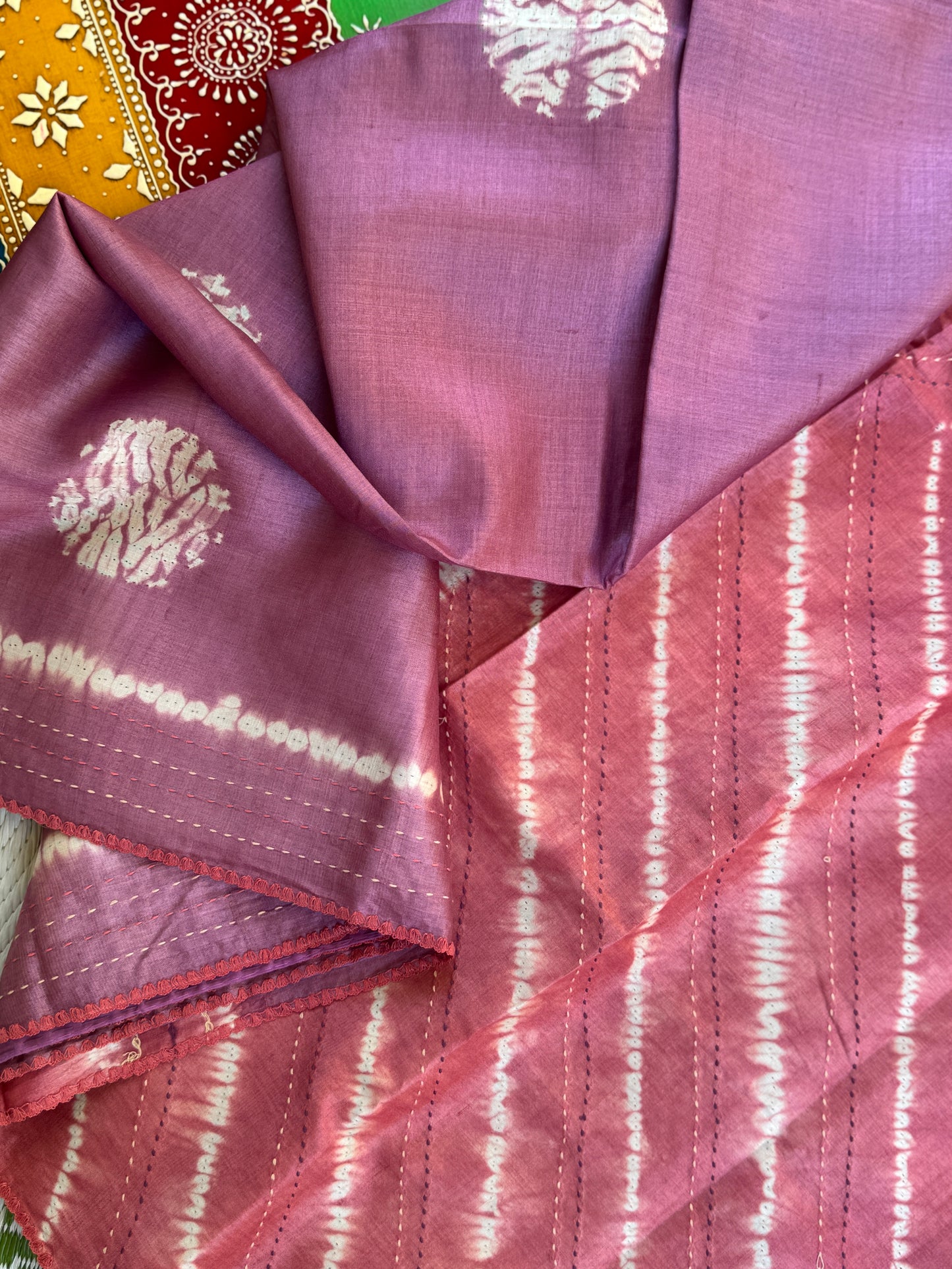 Nui Shibori x Kantha on Tussar