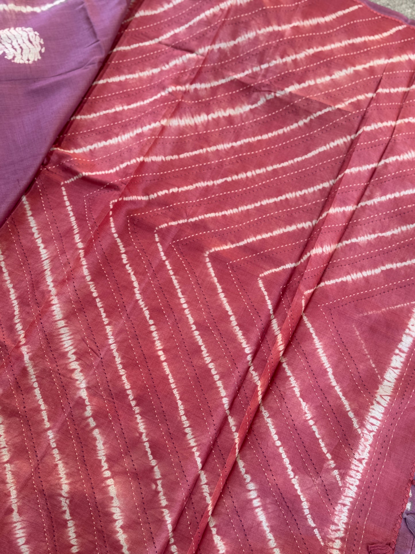 Nui Shibori x Kantha on Tussar