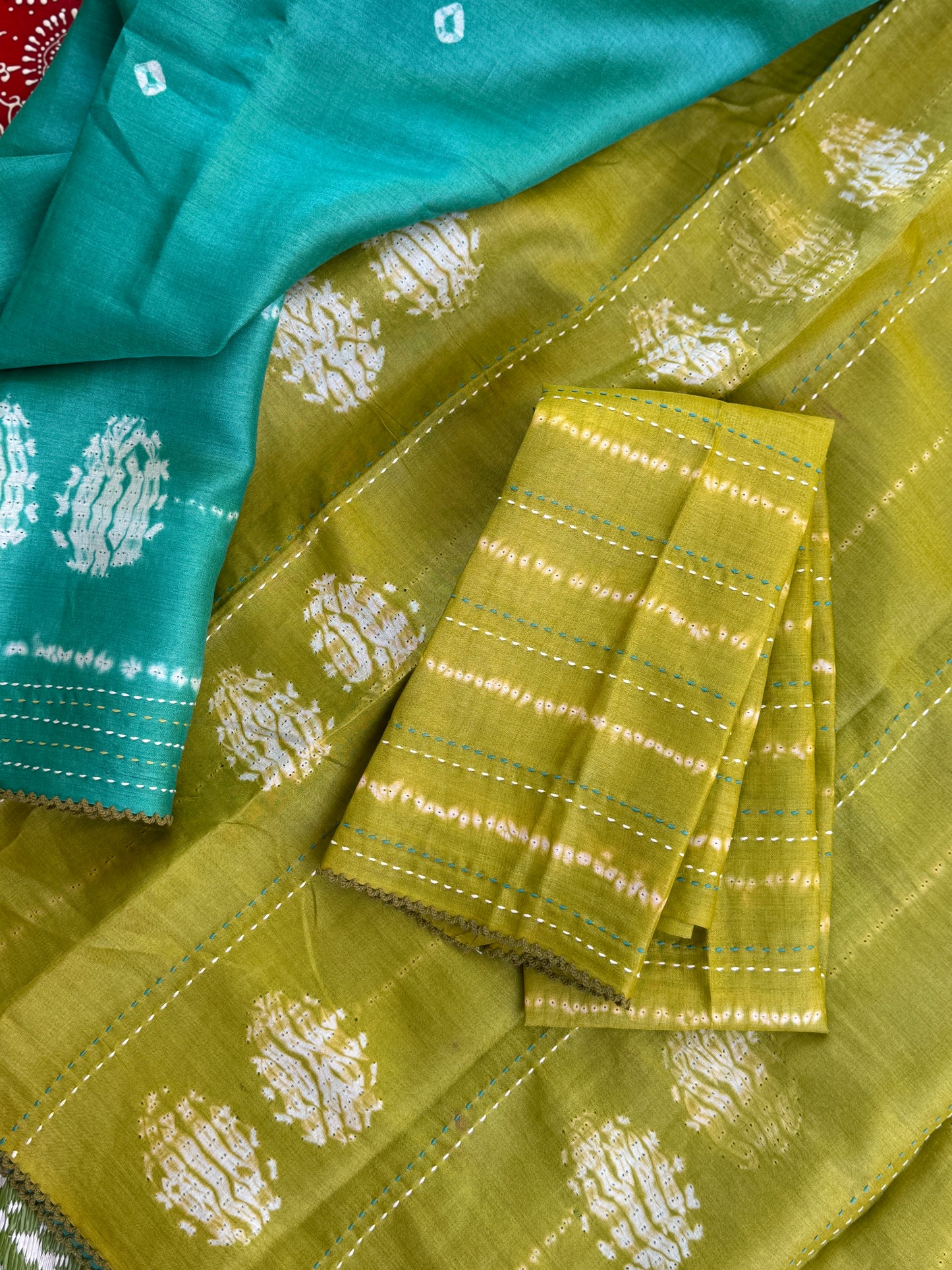 Nui Shibori x Kantha on Tussar