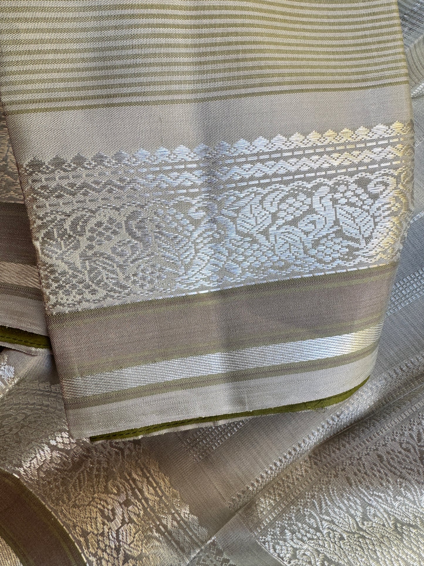 Pastel grey green Kanjivaram  - Swara