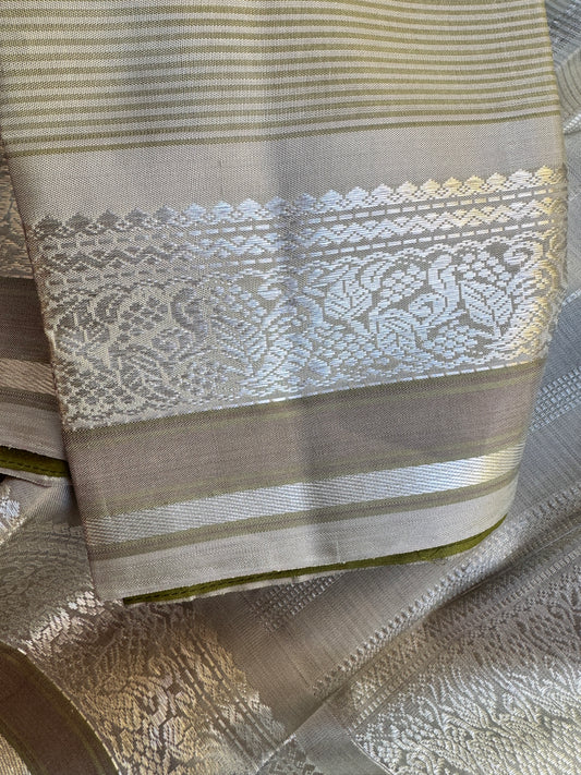 Pastel grey green Kanjivaram  - Swara
