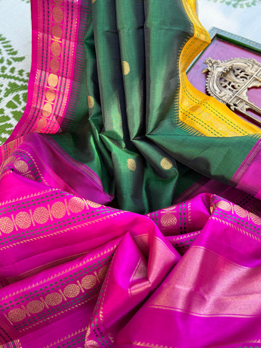 Green with Ganga Jamuna - A Vintage revival