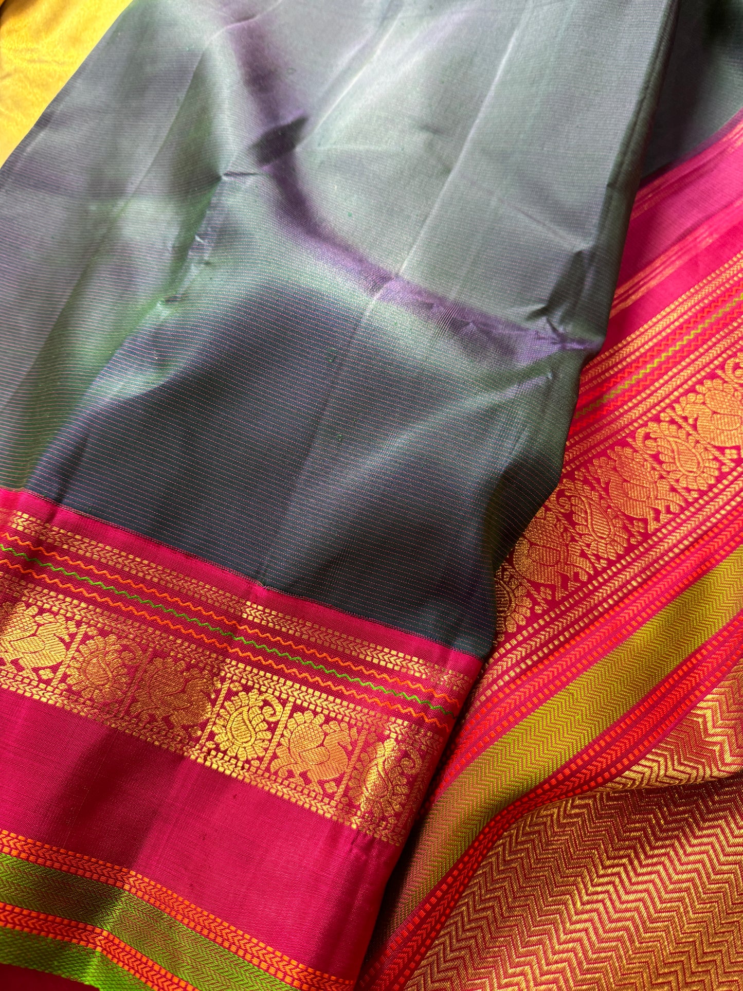 Peacock Green Korvai Kanjivaram Silk - MAATHEY collective