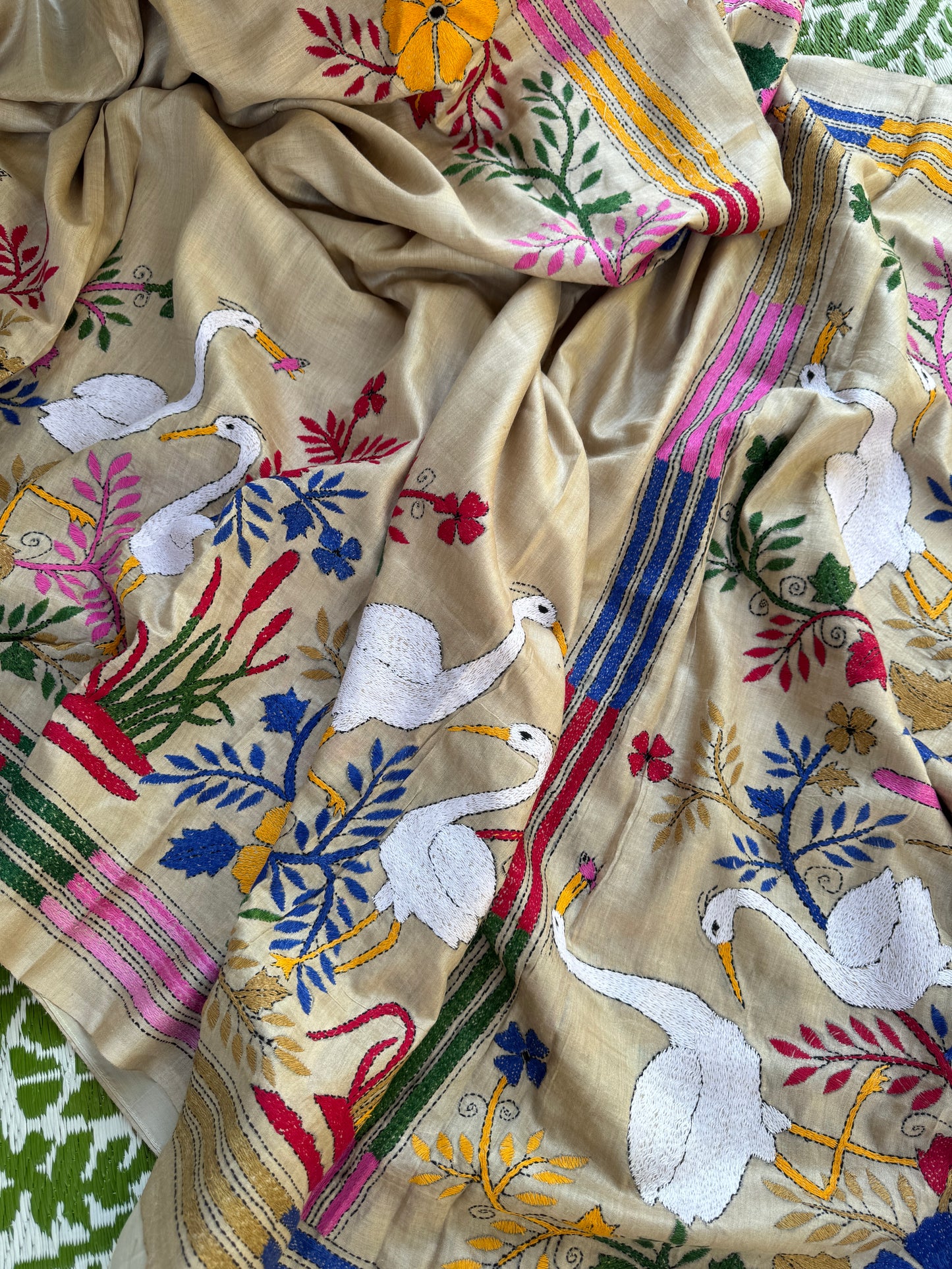 Handcrafted Kantha on Tussar