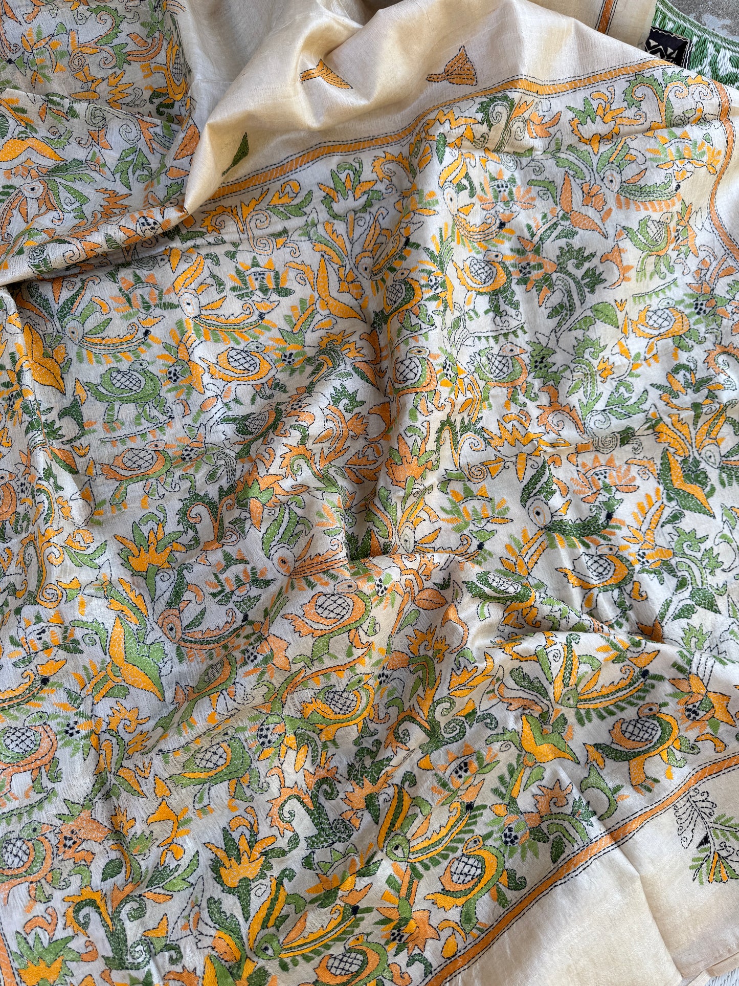 Handcrafted Kantha on Tussar