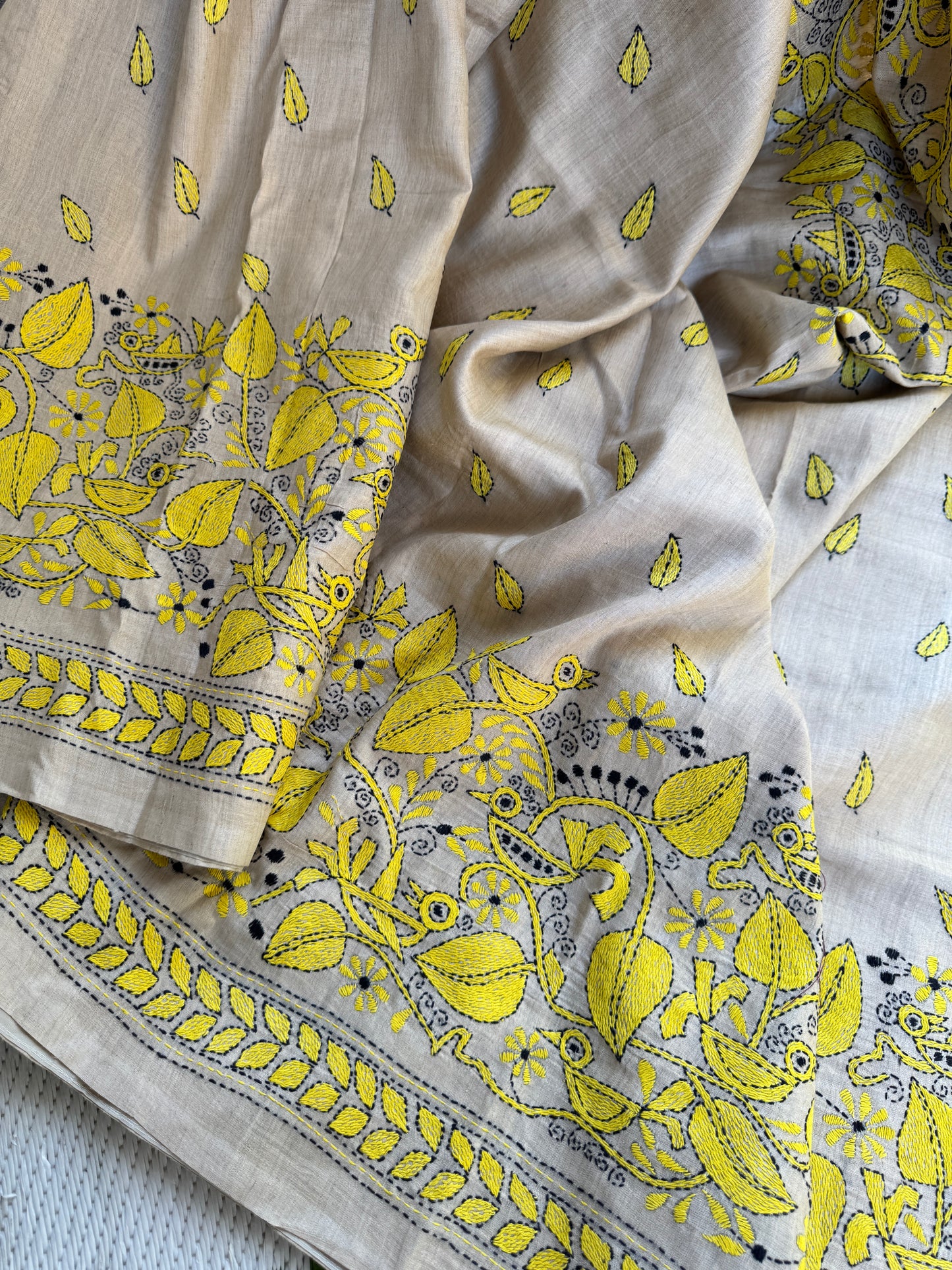 Handcrafted Kantha on Tussar