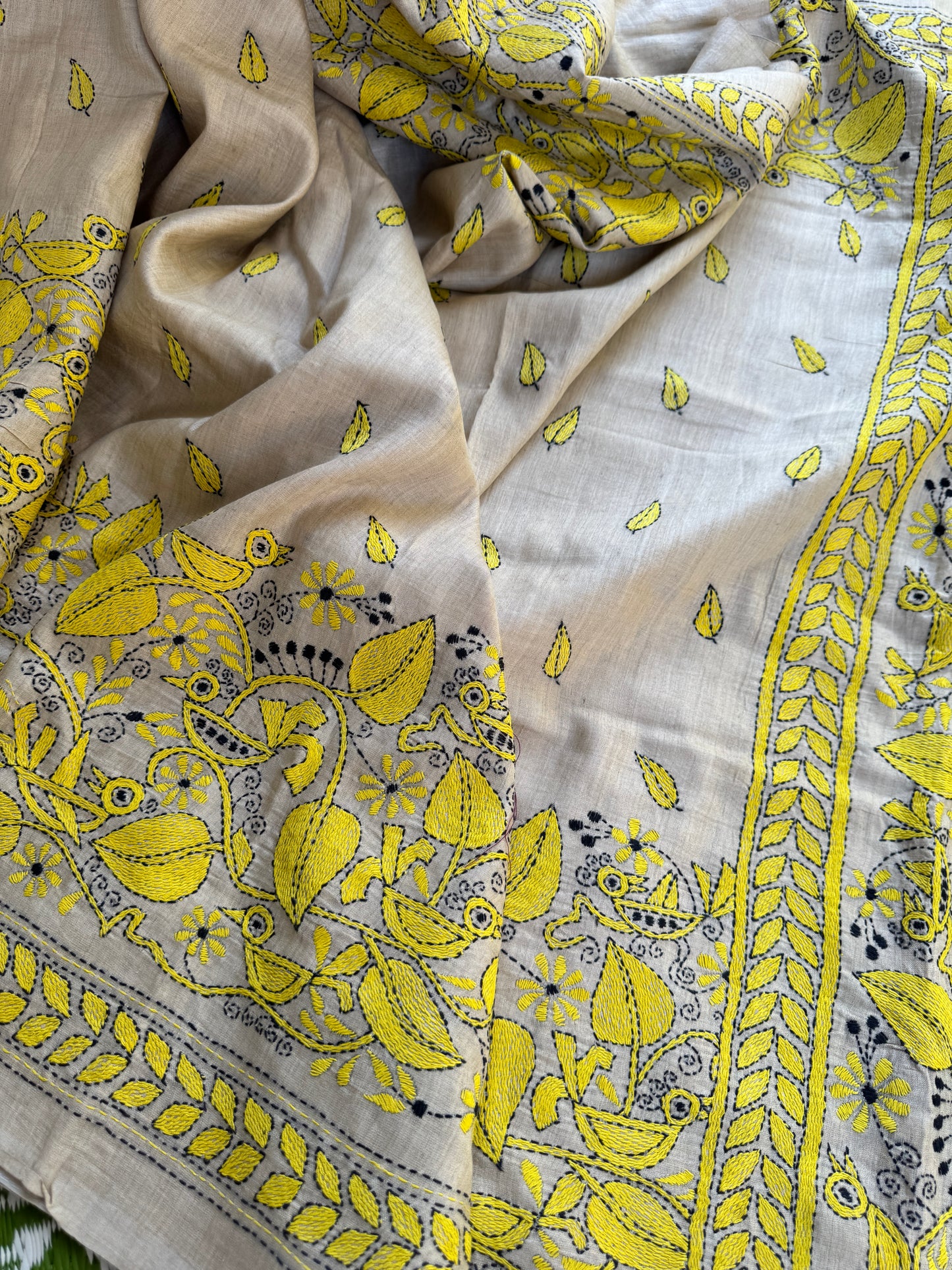 Handcrafted Kantha on Tussar