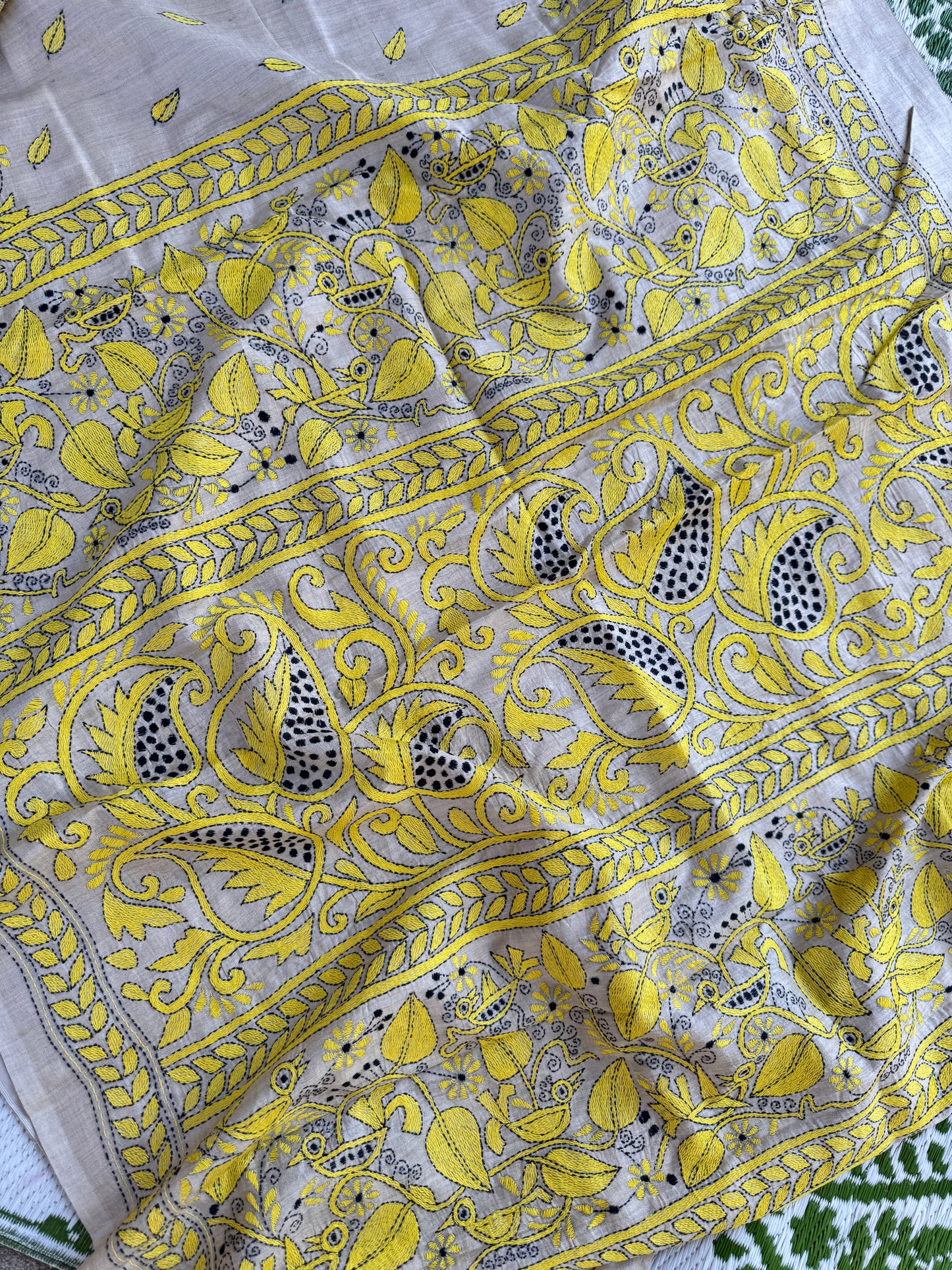Handcrafted Kantha on Tussar