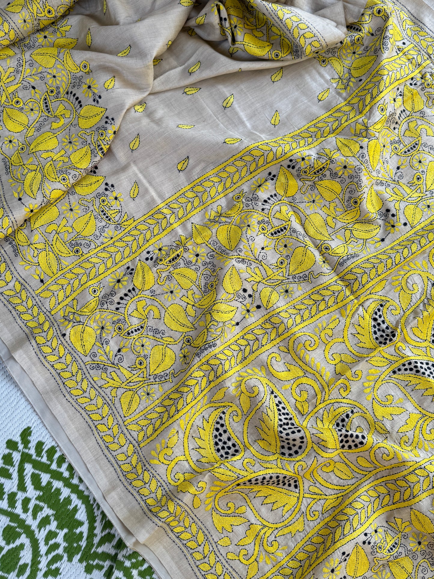 Handcrafted Kantha on Tussar