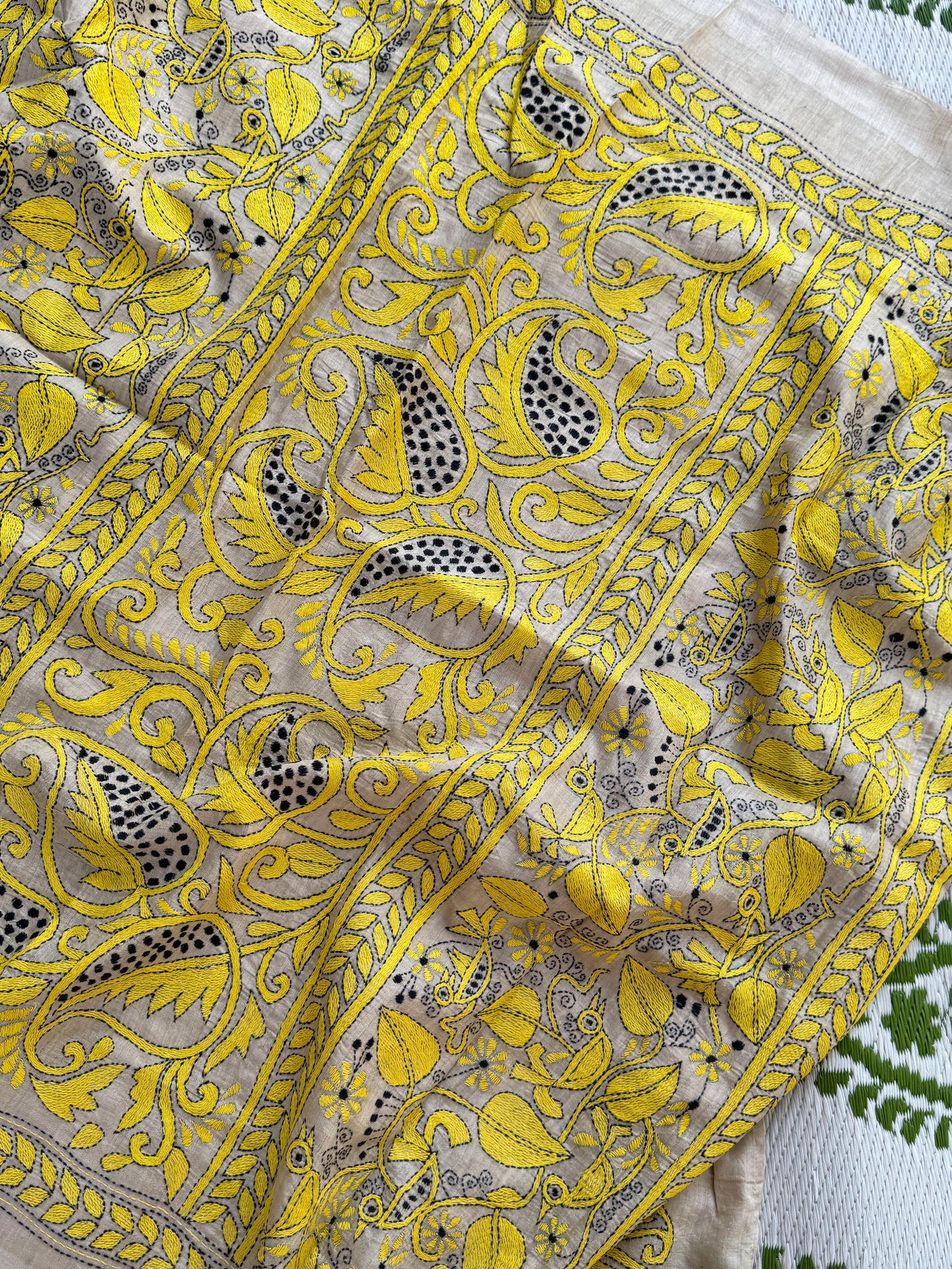 Handcrafted Kantha on Tussar