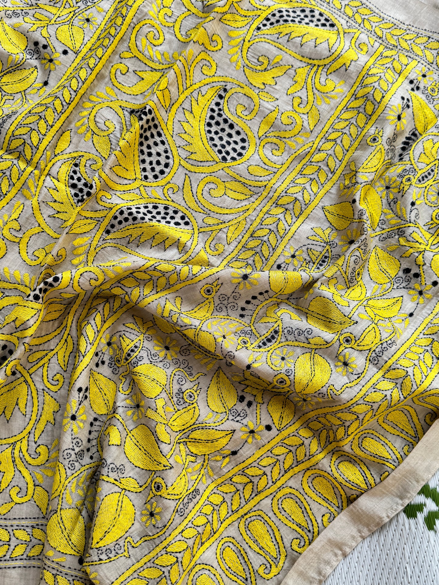 Handcrafted Kantha on Tussar