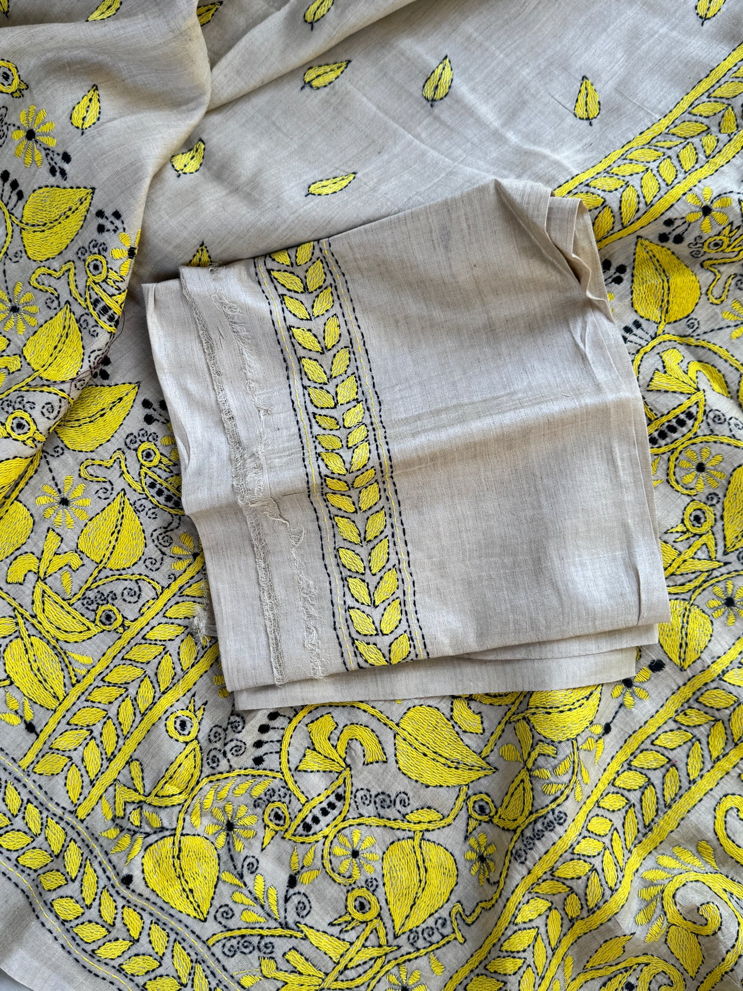 Handcrafted Kantha on Tussar