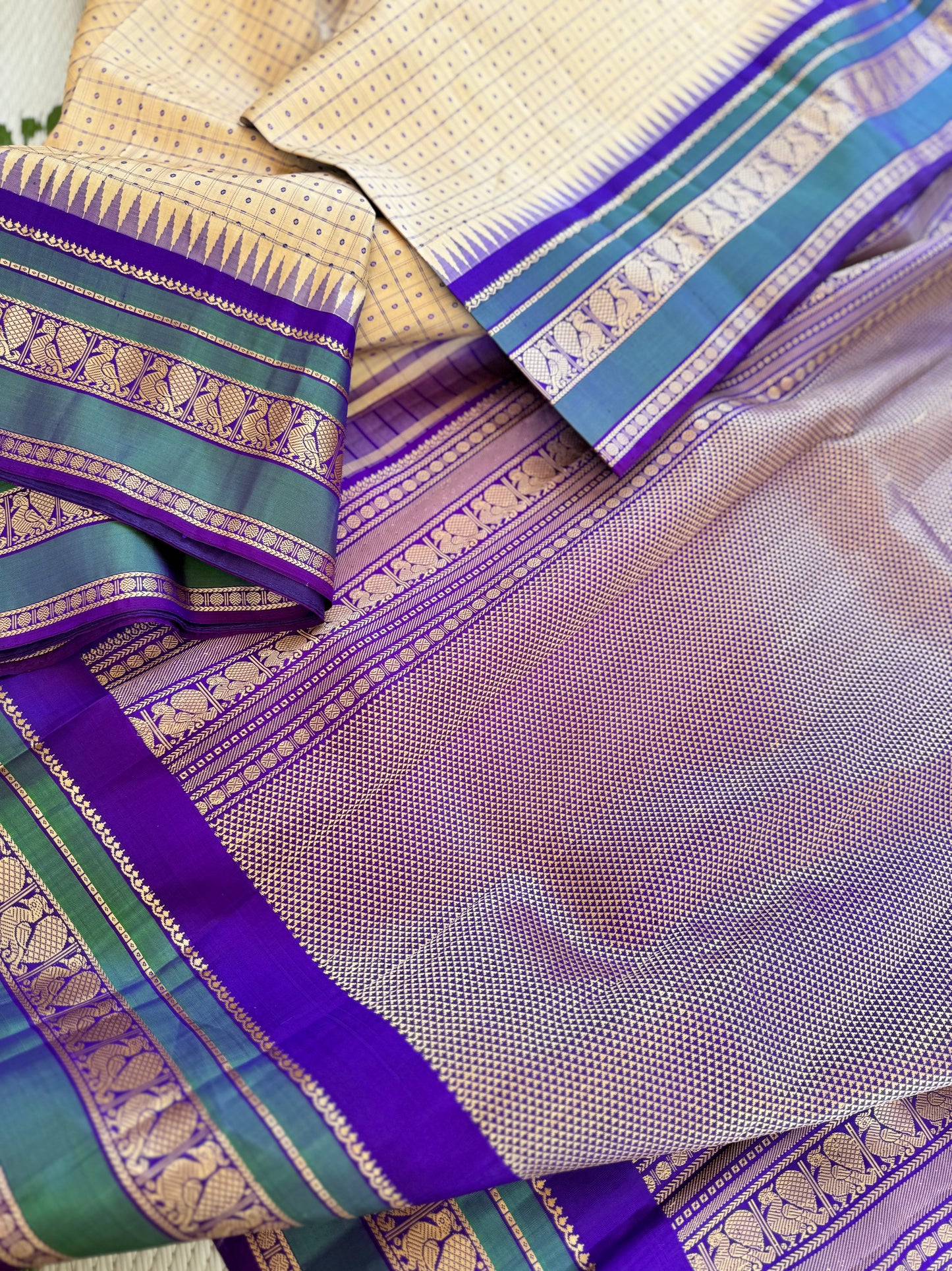No Zari Kanjivaram silk - Lakshadeepam