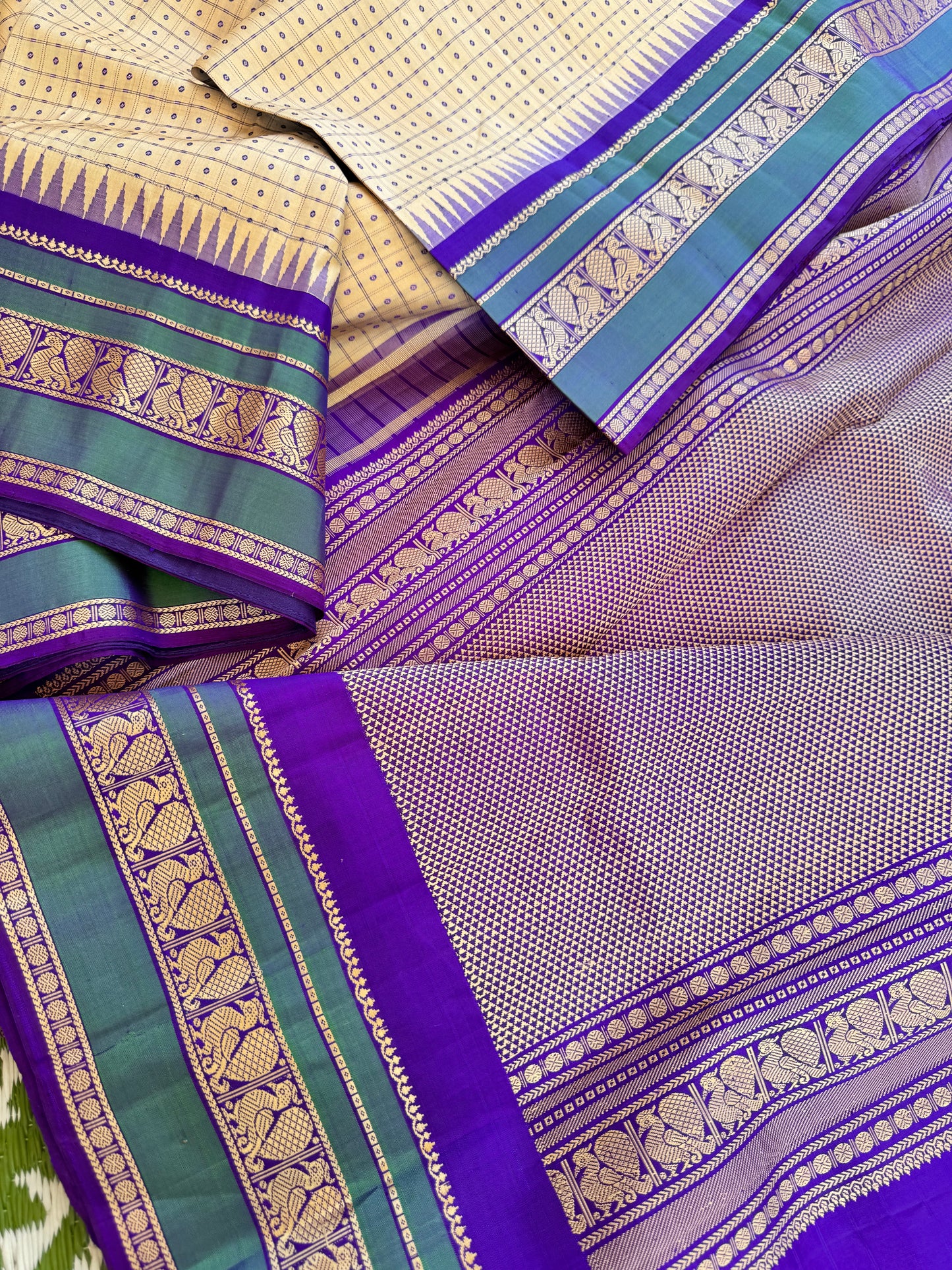 No Zari Kanjivaram silk - Lakshadeepam