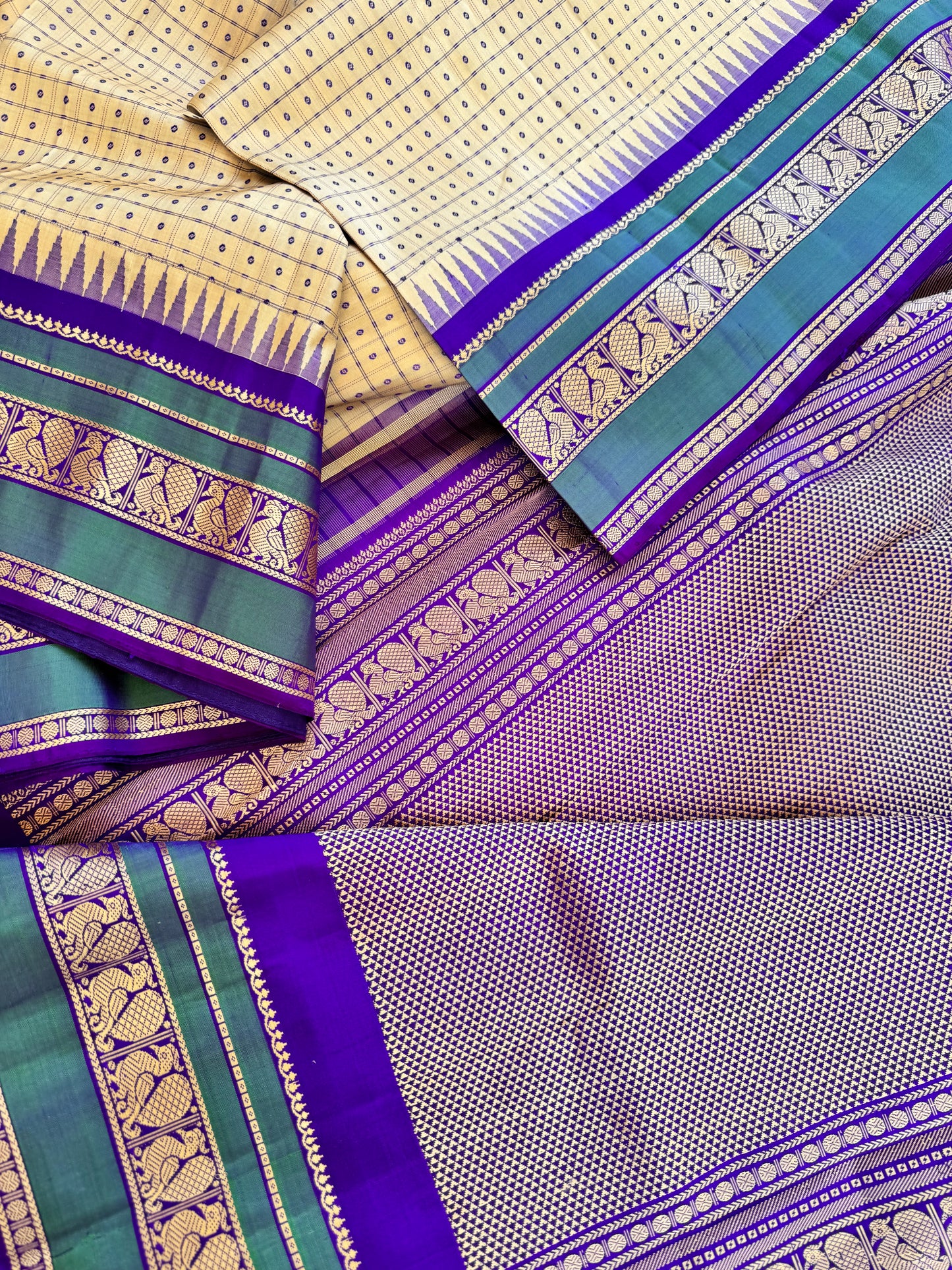 No Zari Kanjivaram silk - Lakshadeepam