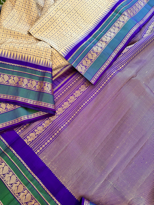 No Zari Kanjivaram silk - Lakshadeepam