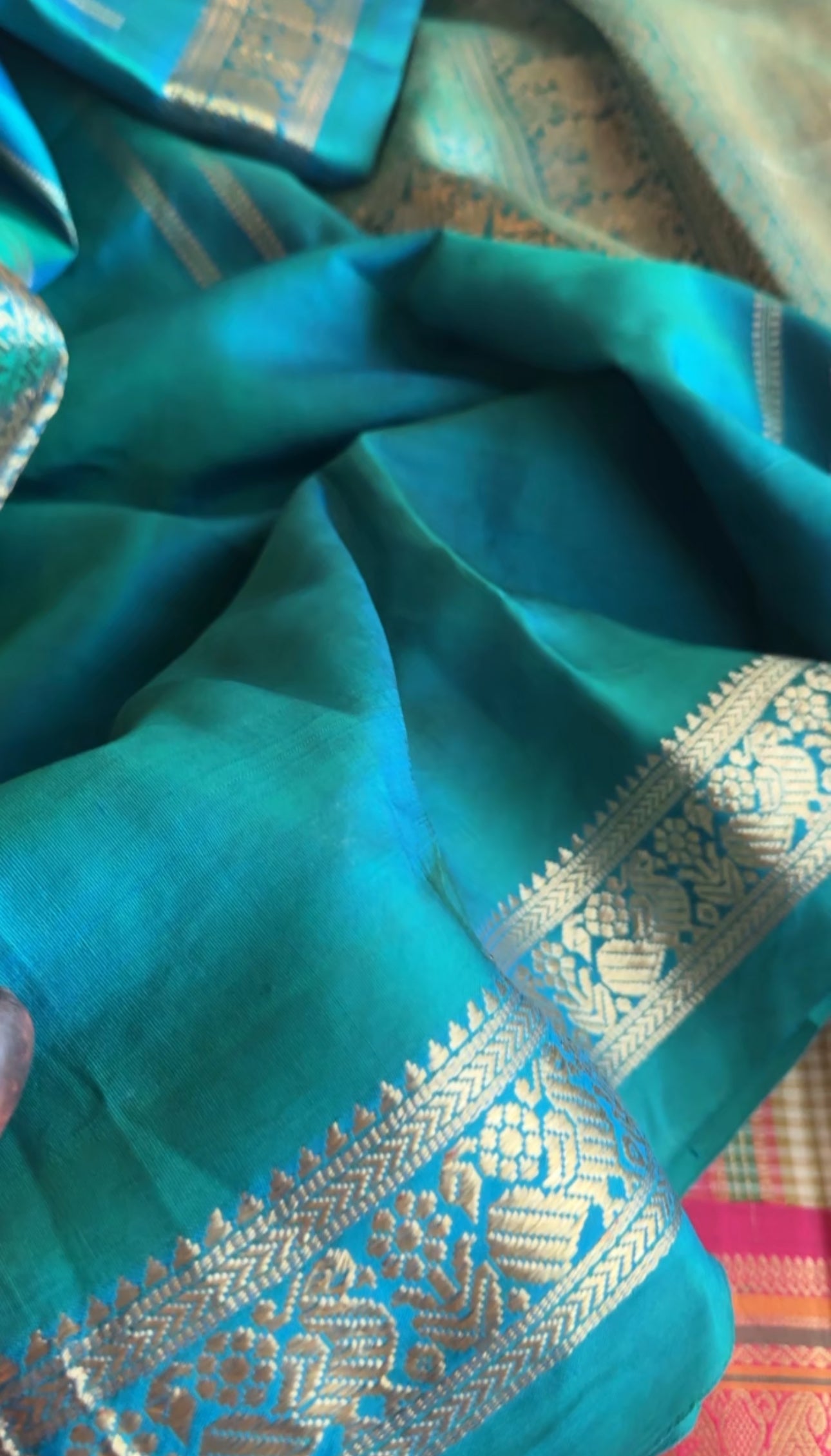Grape green shot blue adai woven  - A Vintage revival