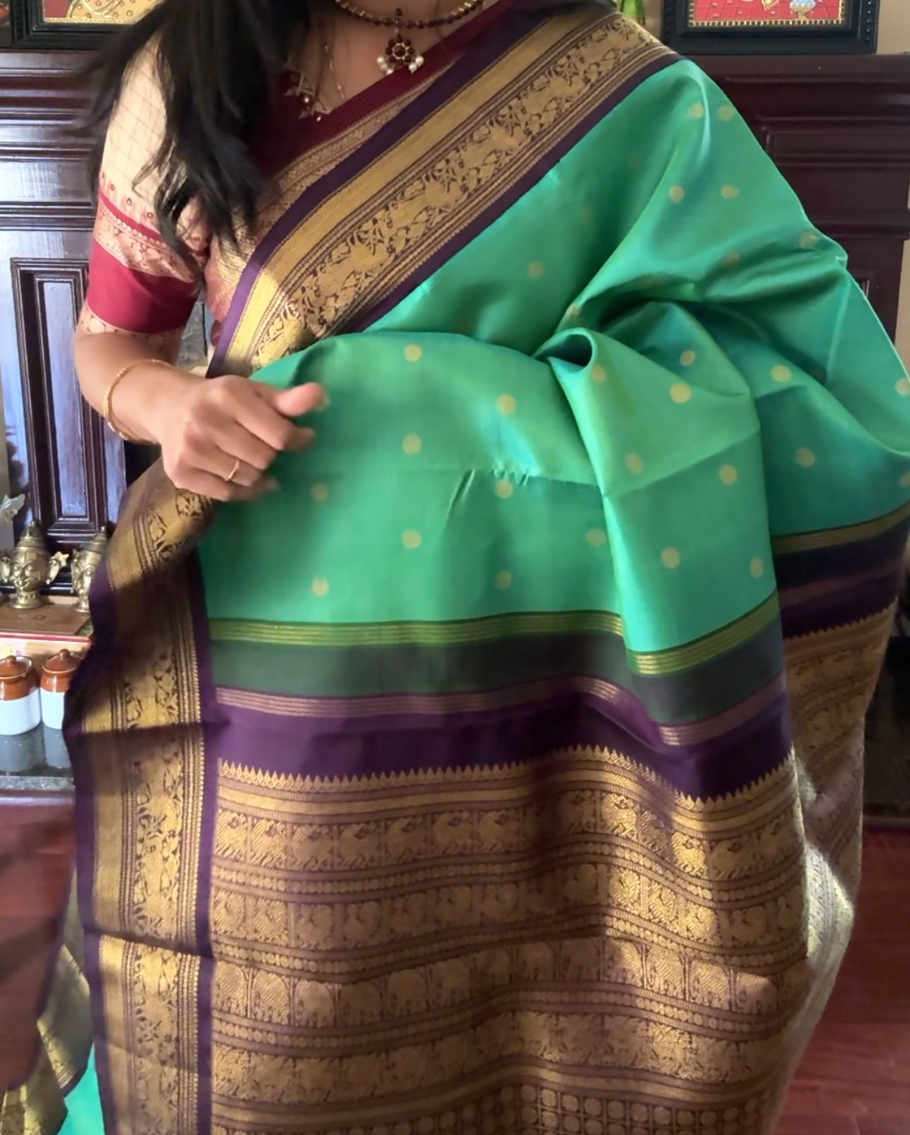 Rama Green - Korvai Vairaoosi Kanjivaram Silk