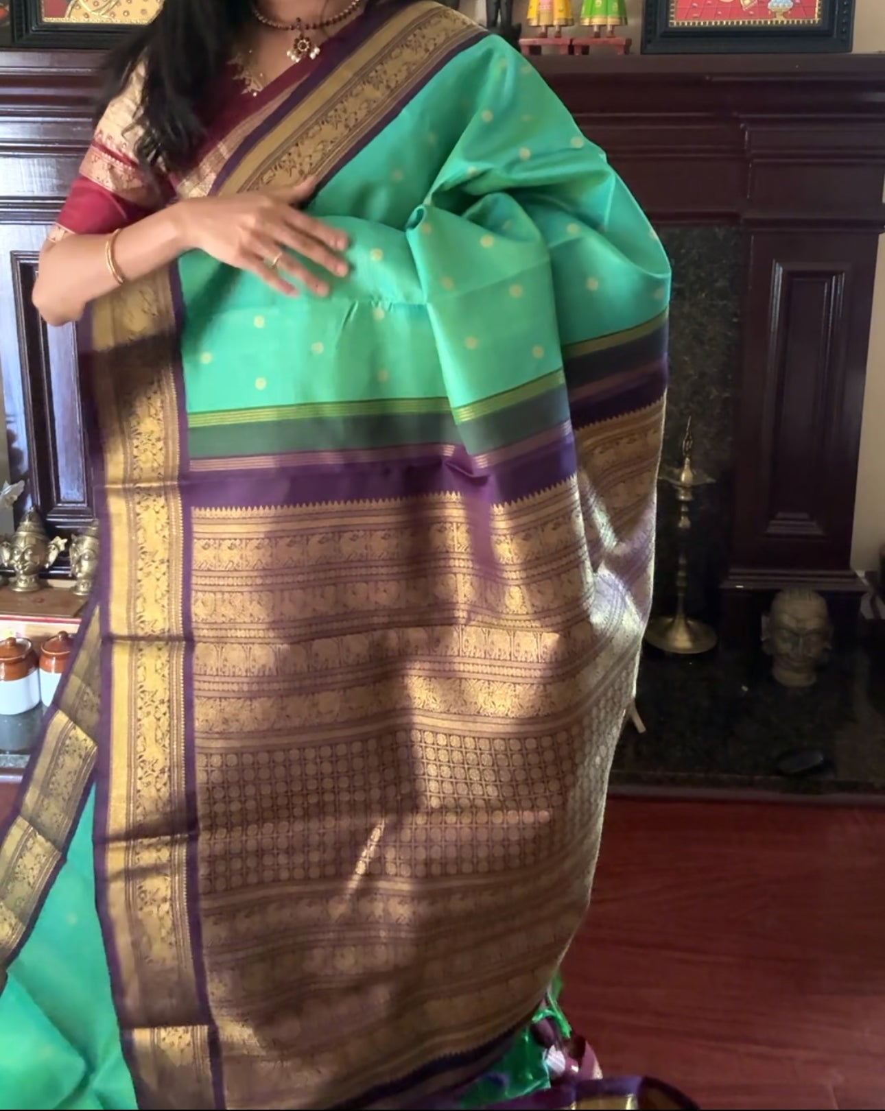Rama Green - Korvai Vairaoosi Kanjivaram Silk