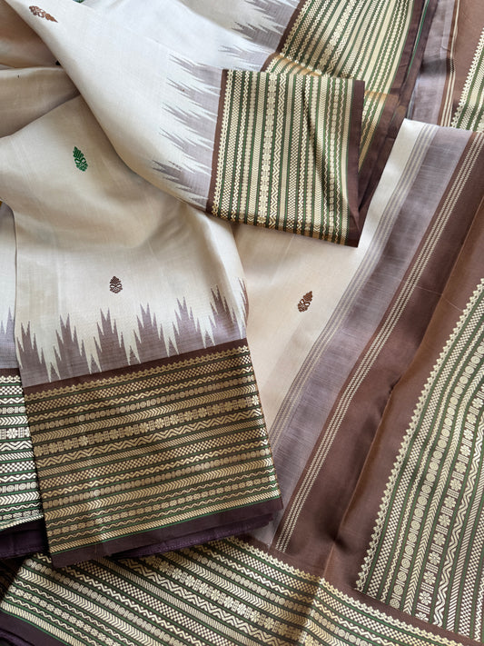 No Zari Kanjivaram silk - Horlicks shade