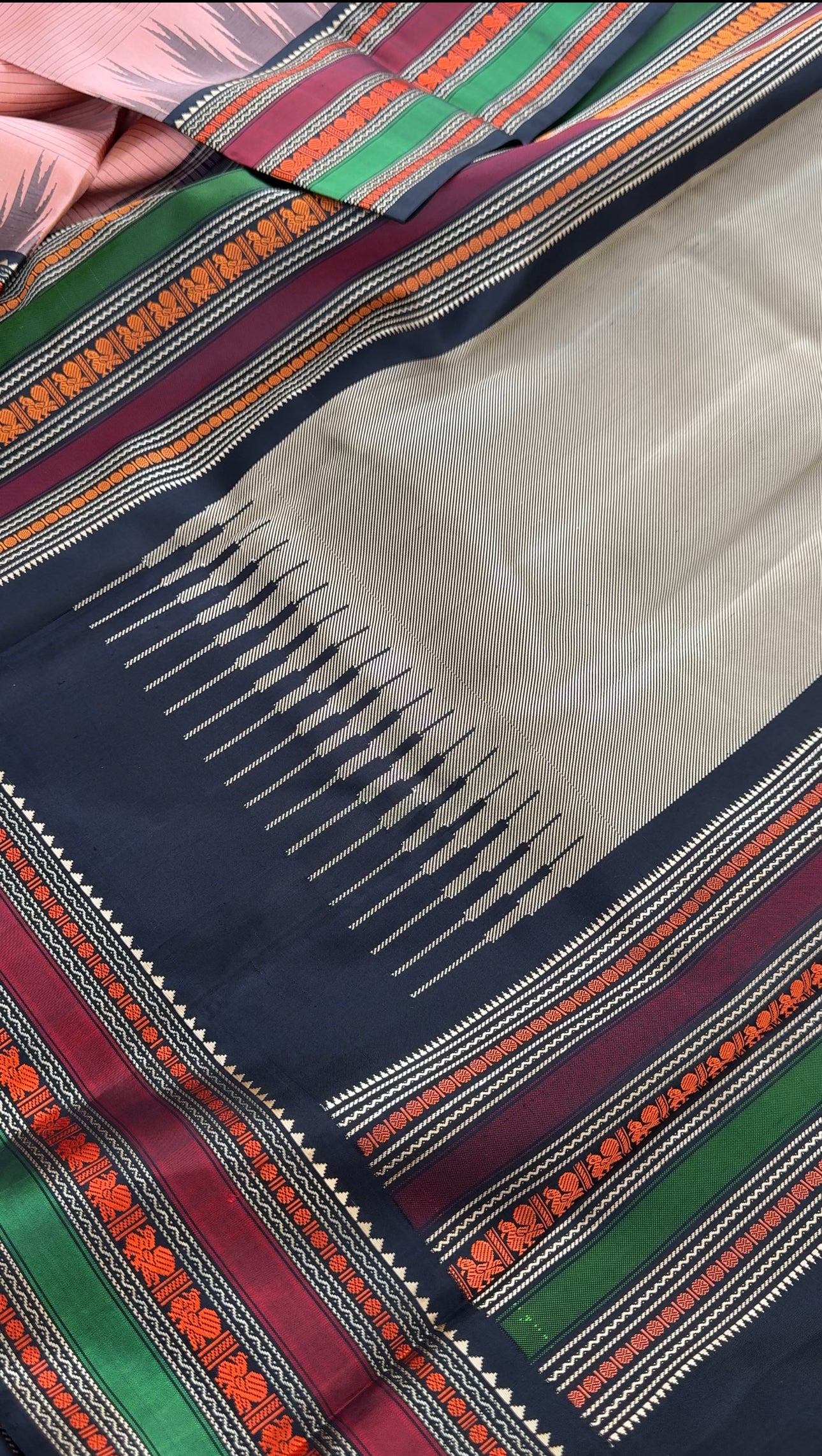 No Zari Kanjivaram silk - Salmon color