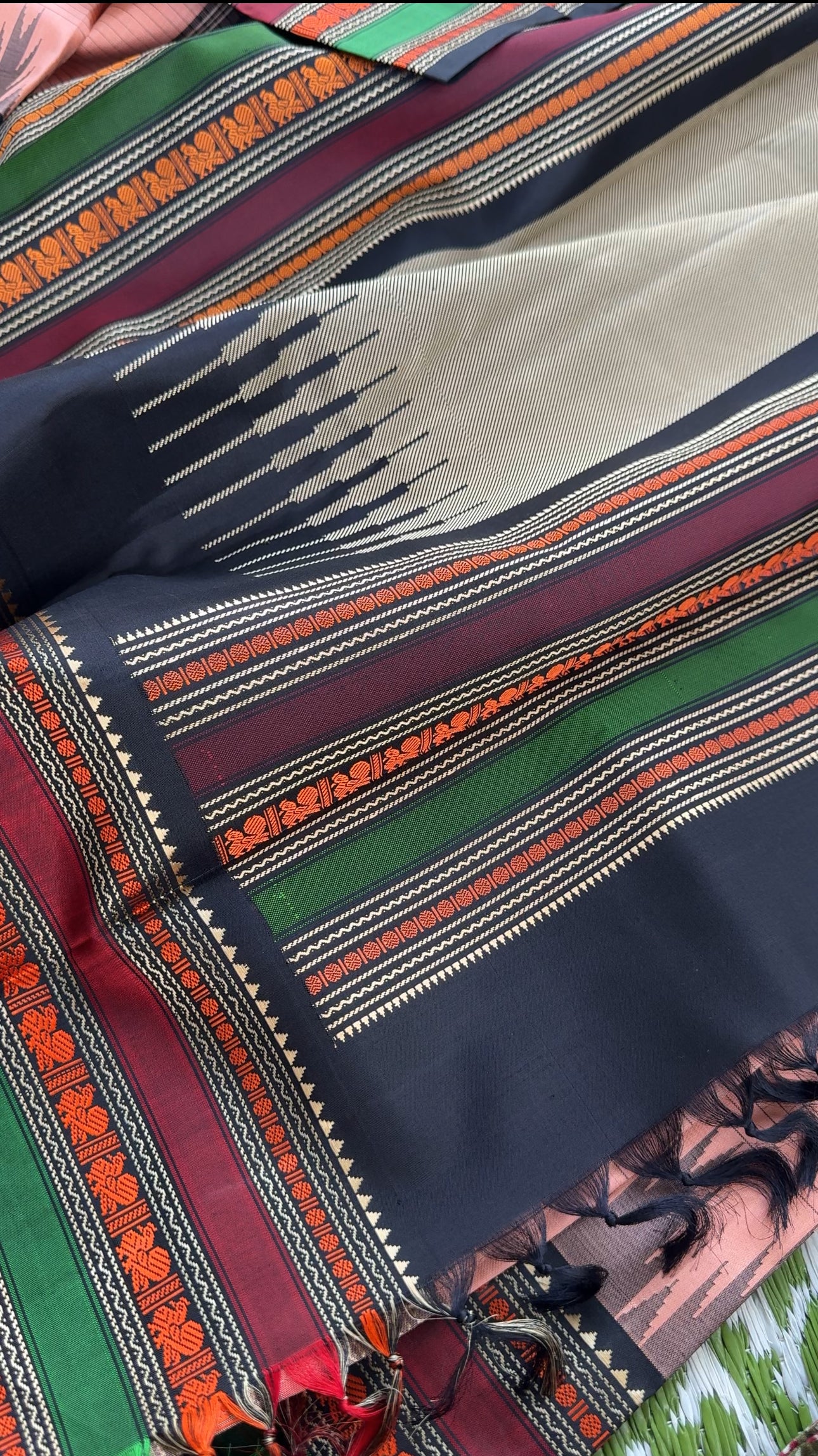 No Zari Kanjivaram silk - Salmon color