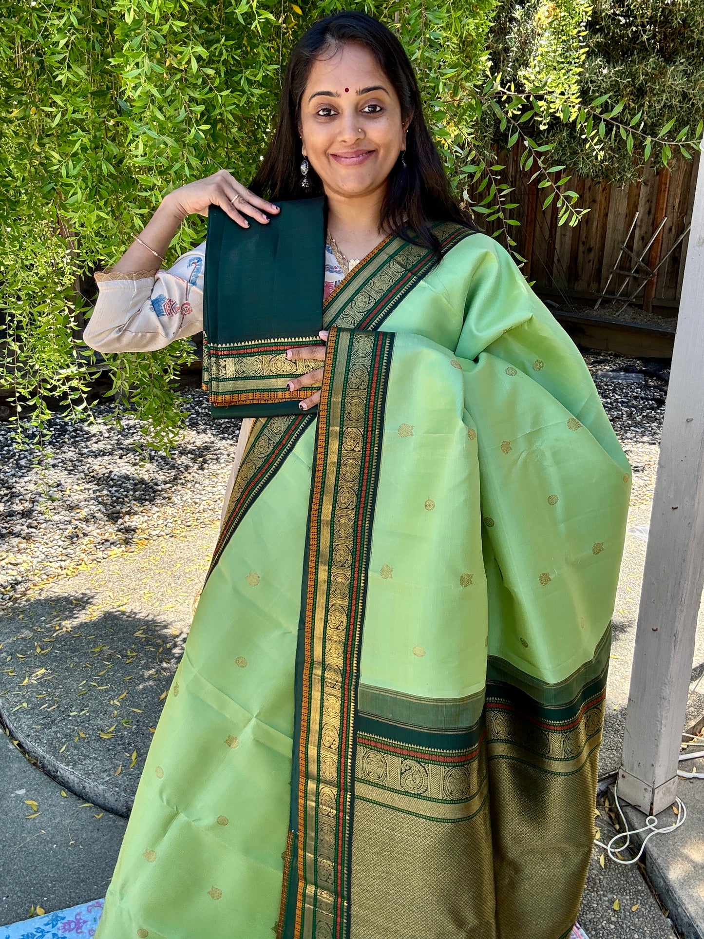 Mint green & Bottle green - Maathey  Korvai Kanjivaram
