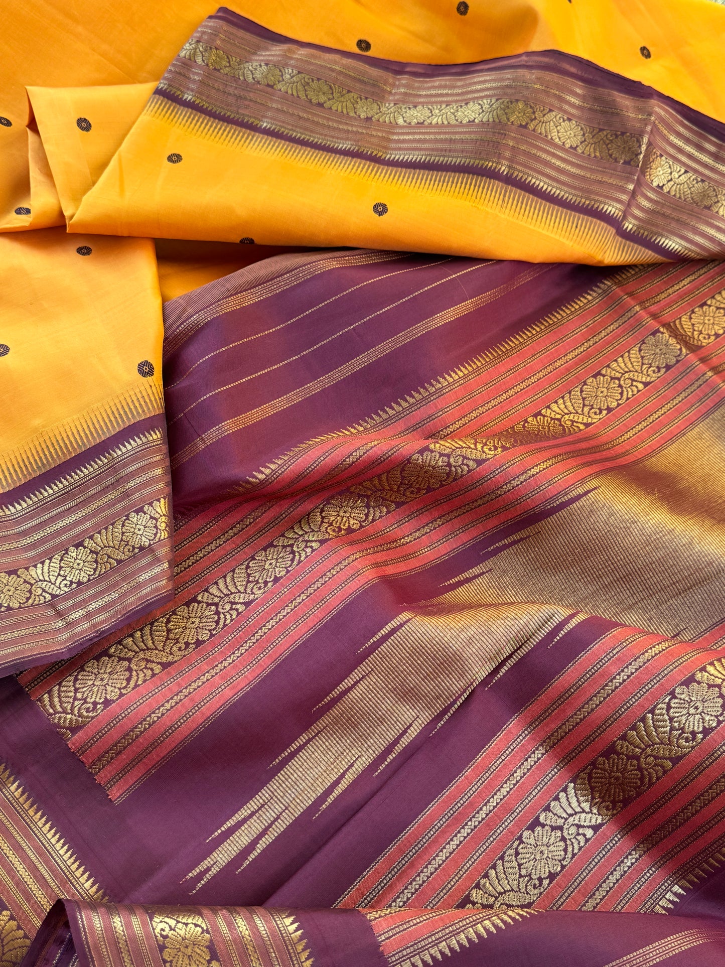 Carrot orange & brown   - Maathey  Korvai Kanjivaram