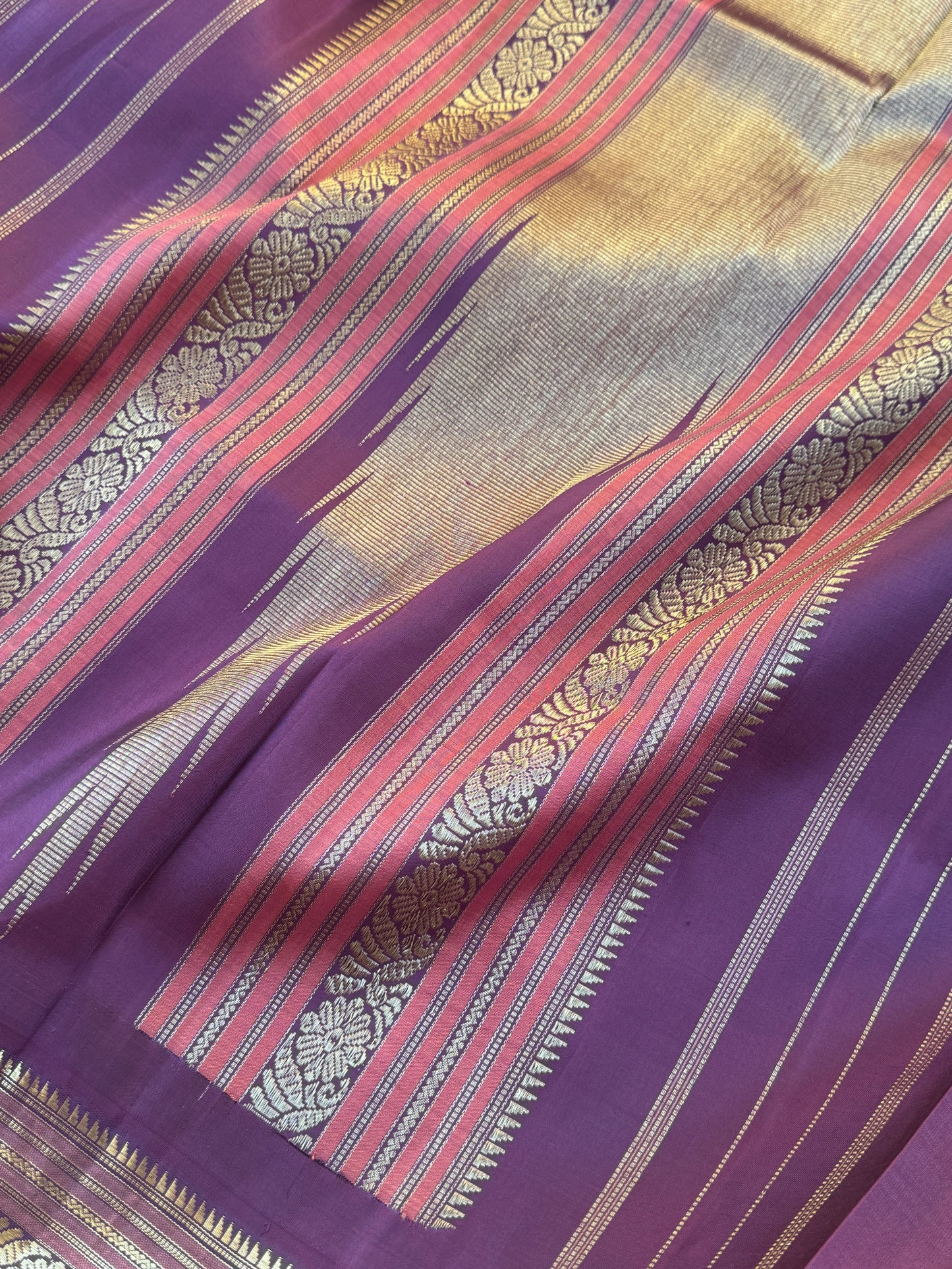 Carrot orange & brown   - Maathey  Korvai Kanjivaram