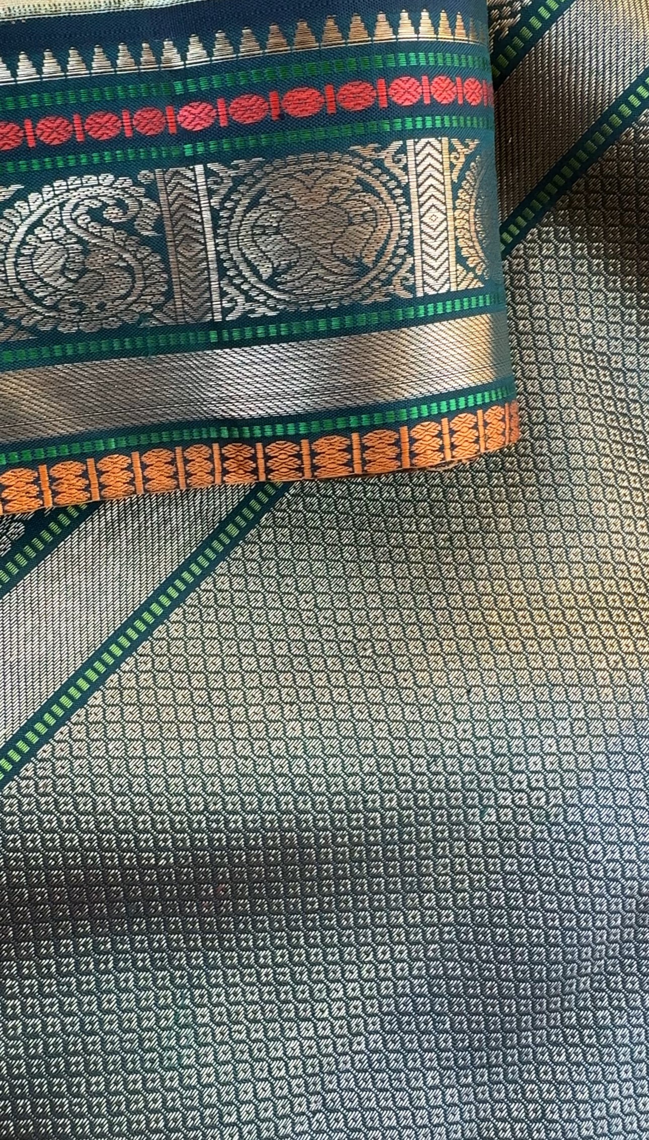 Ochre & Green  - Maathey  Korvai Kanjivaram