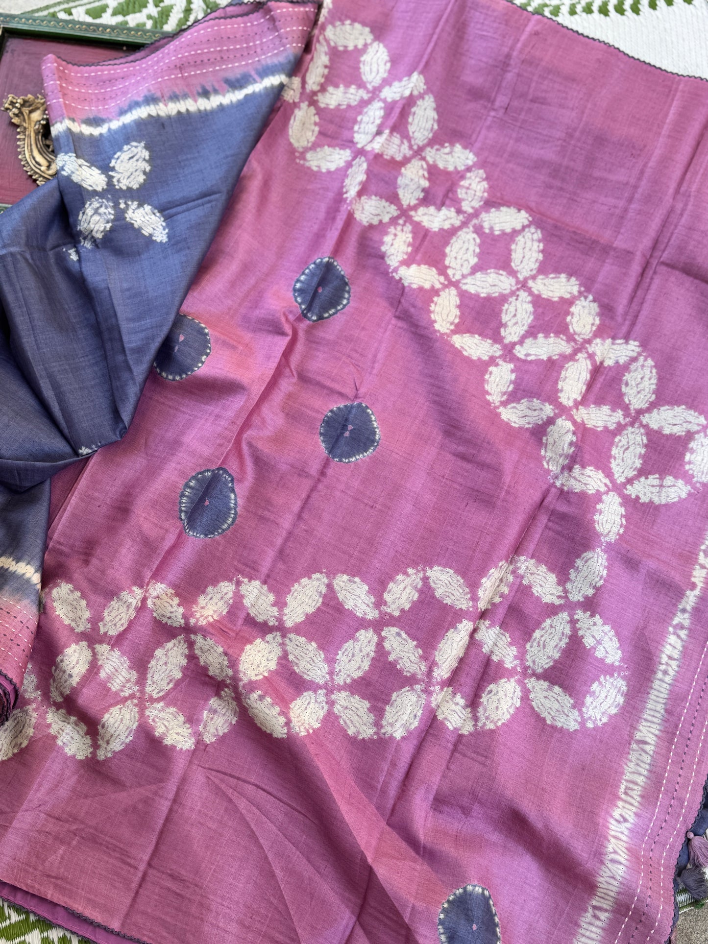 Nui Shibori x Kantha on Tussar