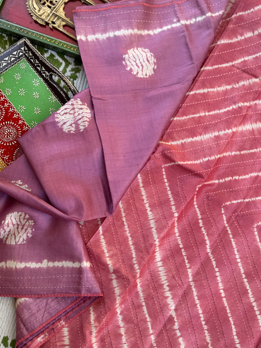 Nui Shibori x Kantha on Tussar
