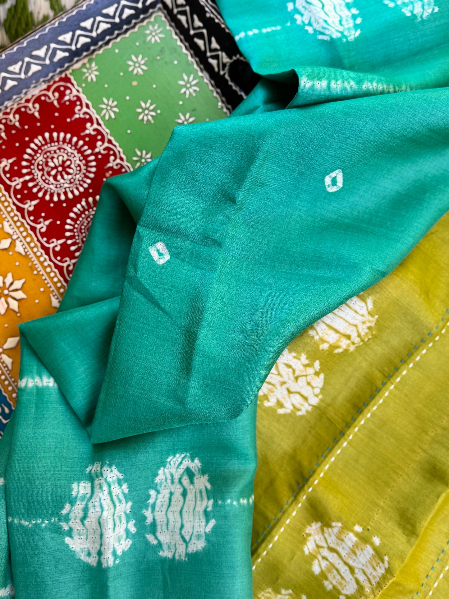 Nui Shibori x Kantha on Tussar