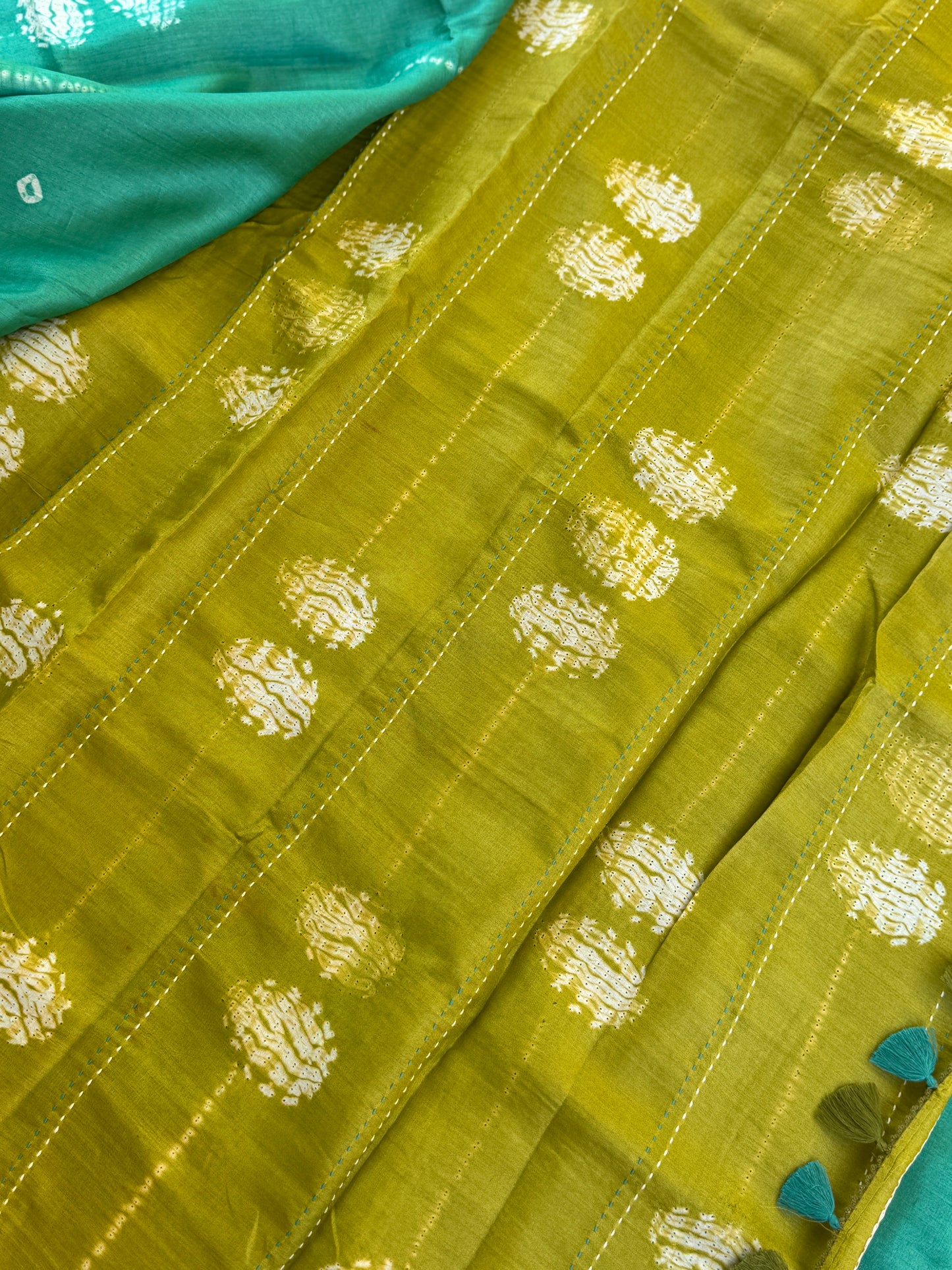 Nui Shibori x Kantha on Tussar