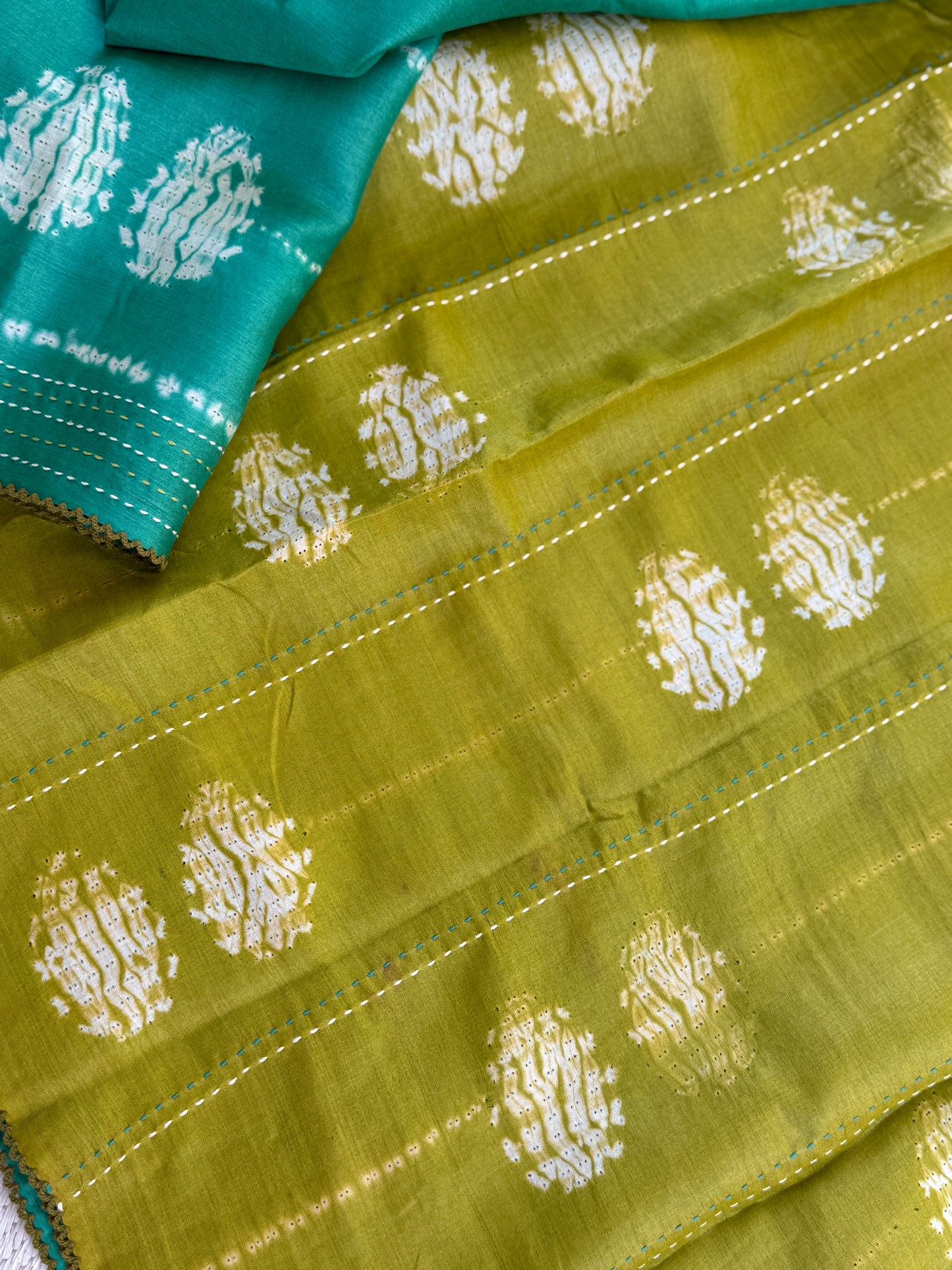 Nui Shibori x Kantha on Tussar