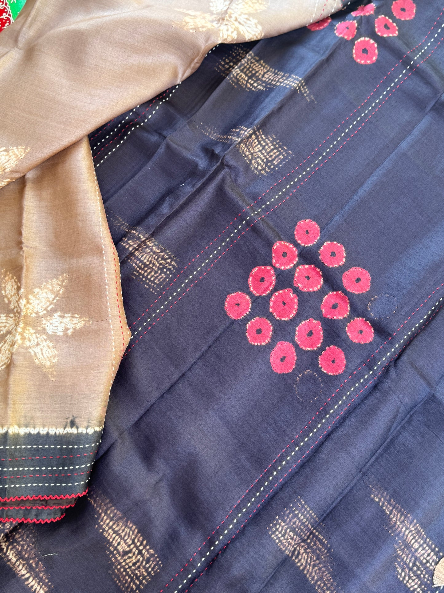 Nui Shibori x Kantha on Tussar