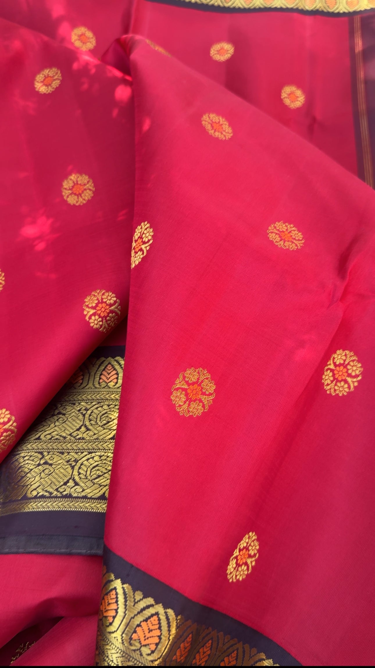 Ruby Red & brown   - Maathey  Korvai Kanjivaram